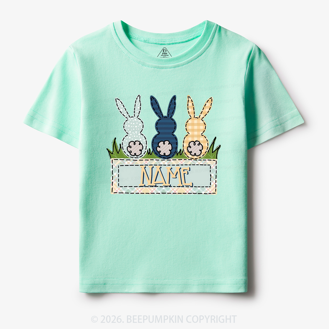 Personalized Name Easter Bunny Trio Toddler&Kid's Tees