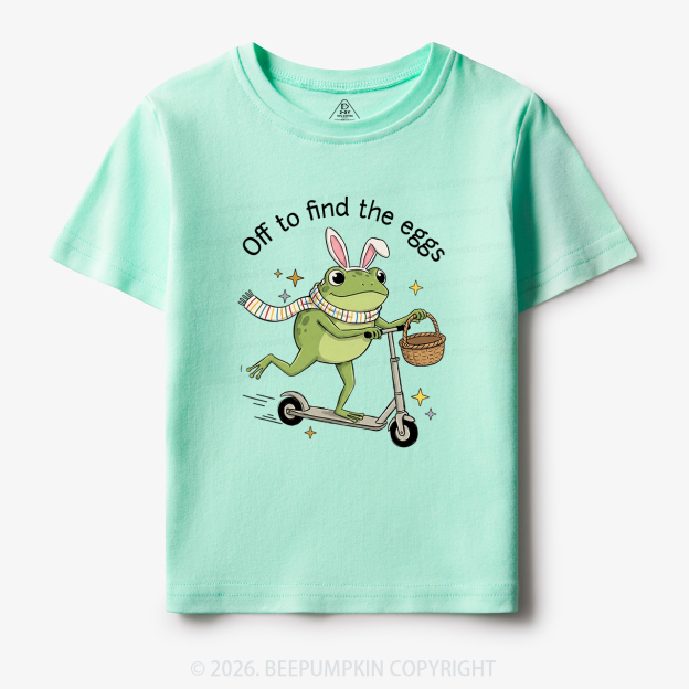 Funny Frog on Scooter Easter Egg Toddler&Kid's Tees 7