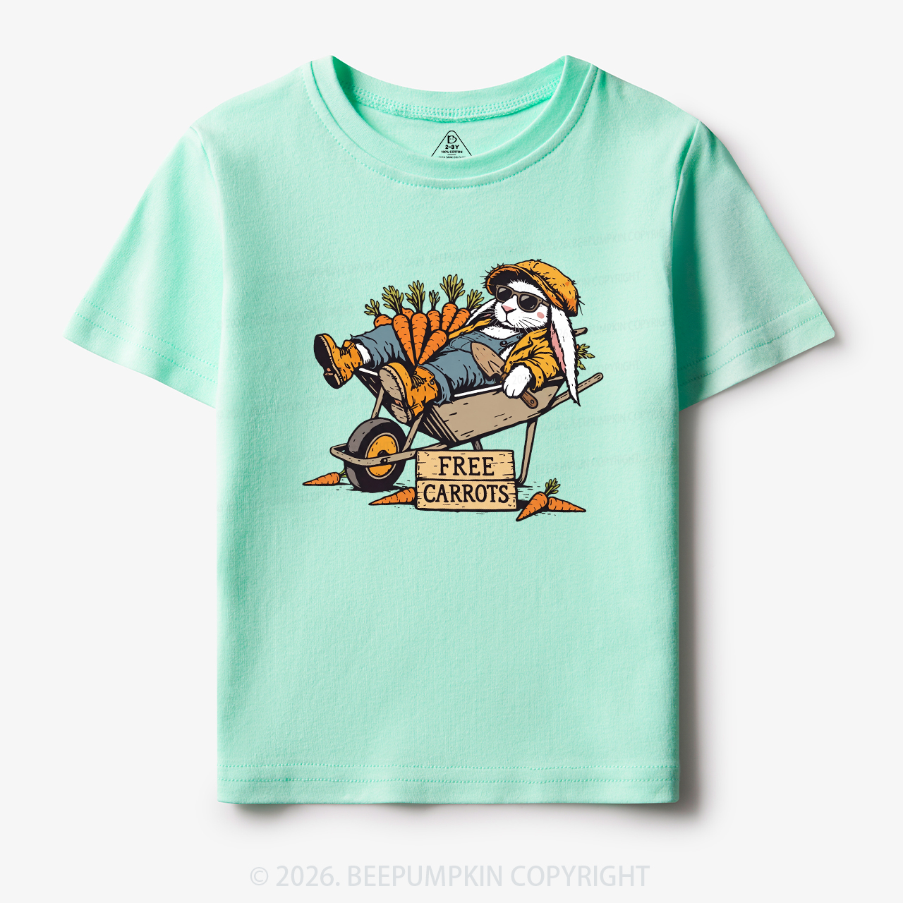 Cool Bunny Free Carrots Easter Toddler&Kid's Tees