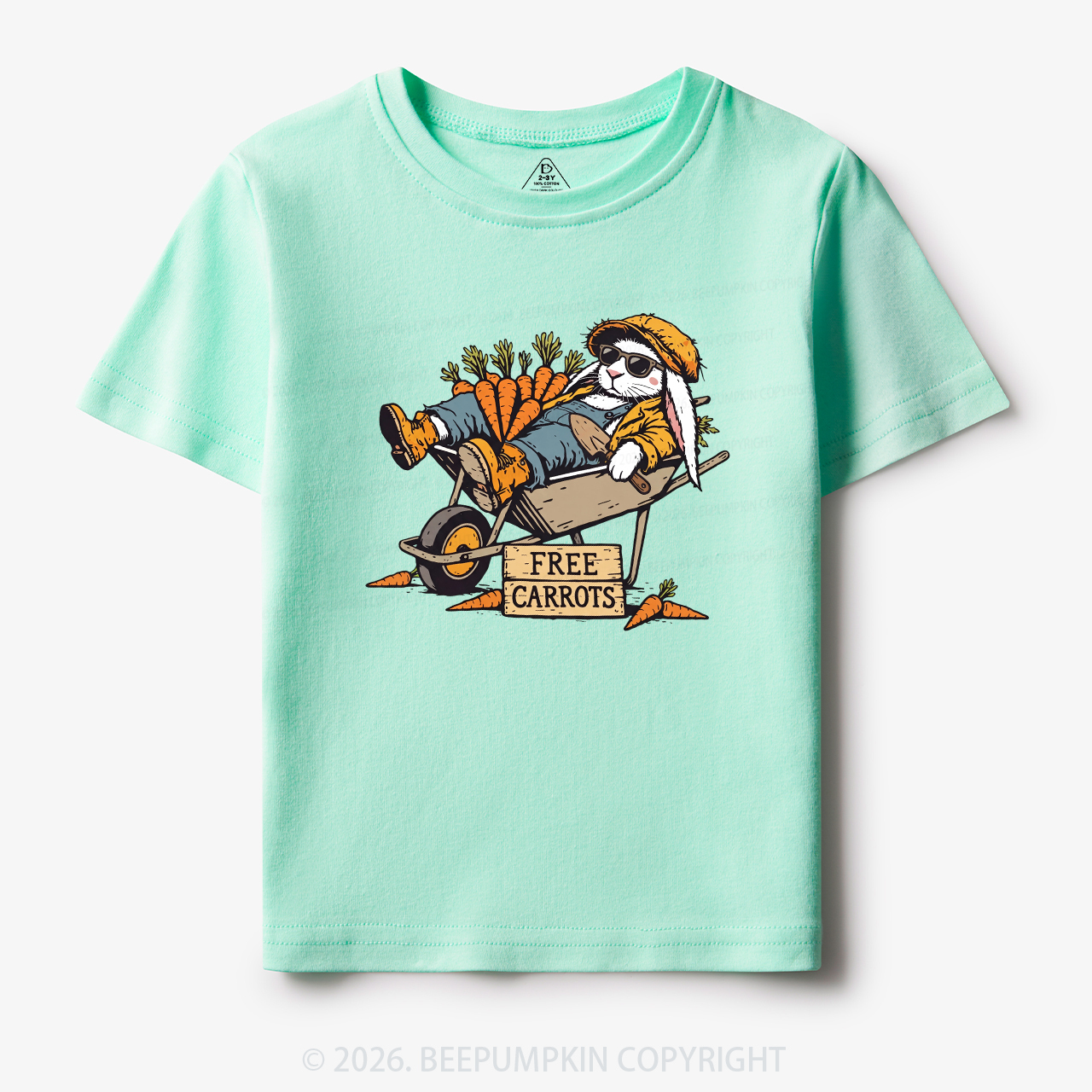 Cool Bunny Free Carrots Easter Toddler&Kid's Tees