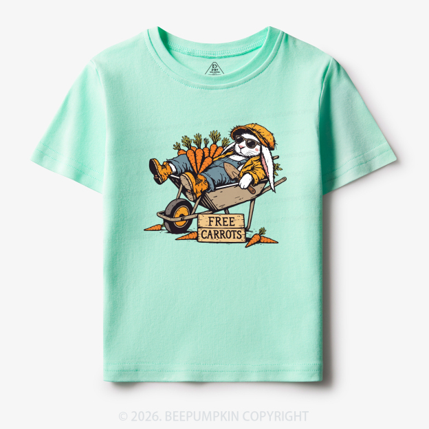 Cool Bunny Free Carrots Easter Toddler&Kid's Tees