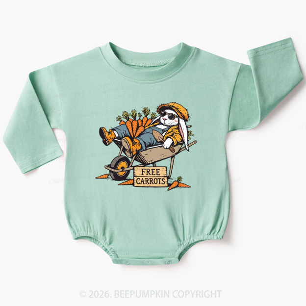 Cool Bunny Free Carrots Easter Baby Bubble Romper