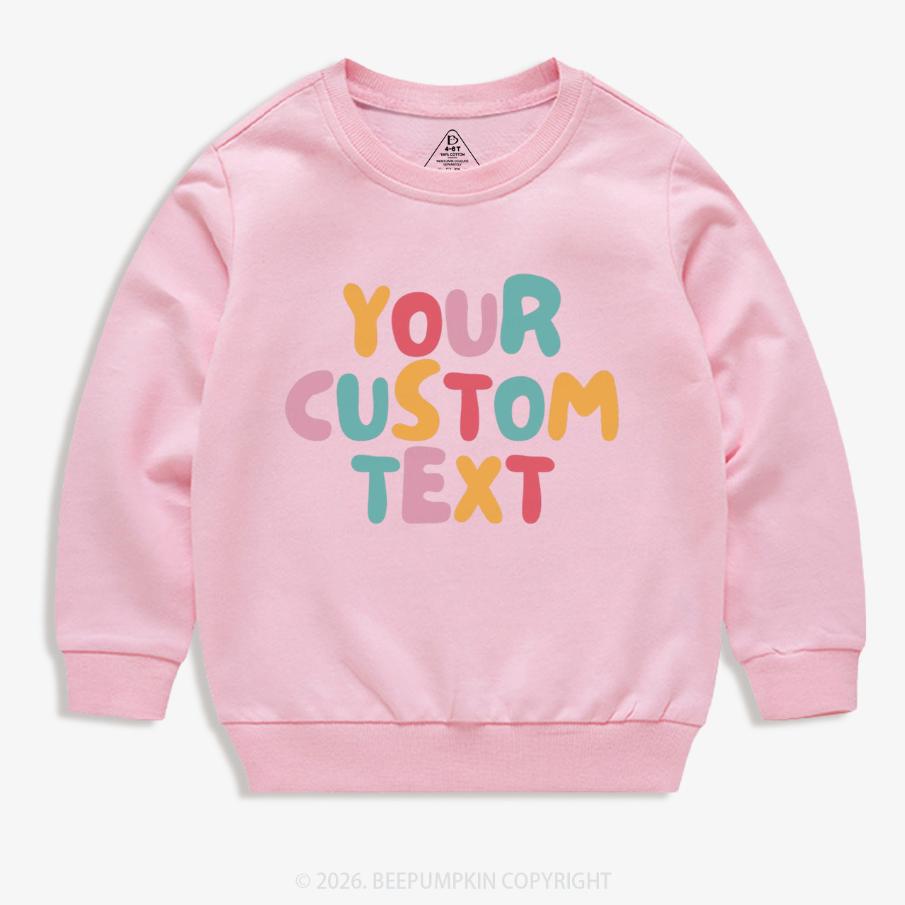 Personalized Retro Your Text Kid's Sweatshirt