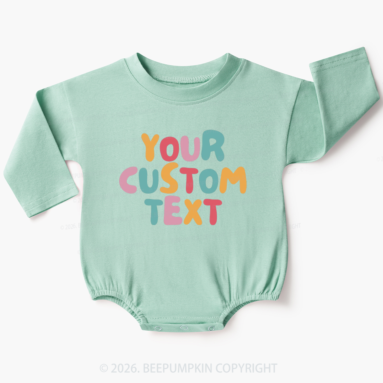 Personalized Retro Your Text Baby Bubble Romper