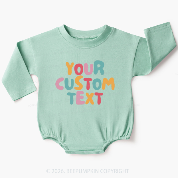Personalized Retro Your Text Baby Bubble Romper