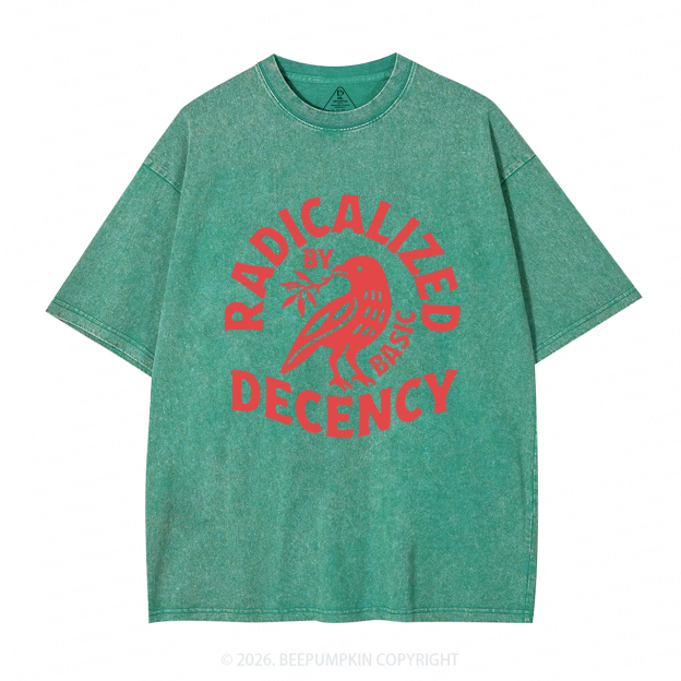Radicalized By Basic Decency Washed T-Shirts