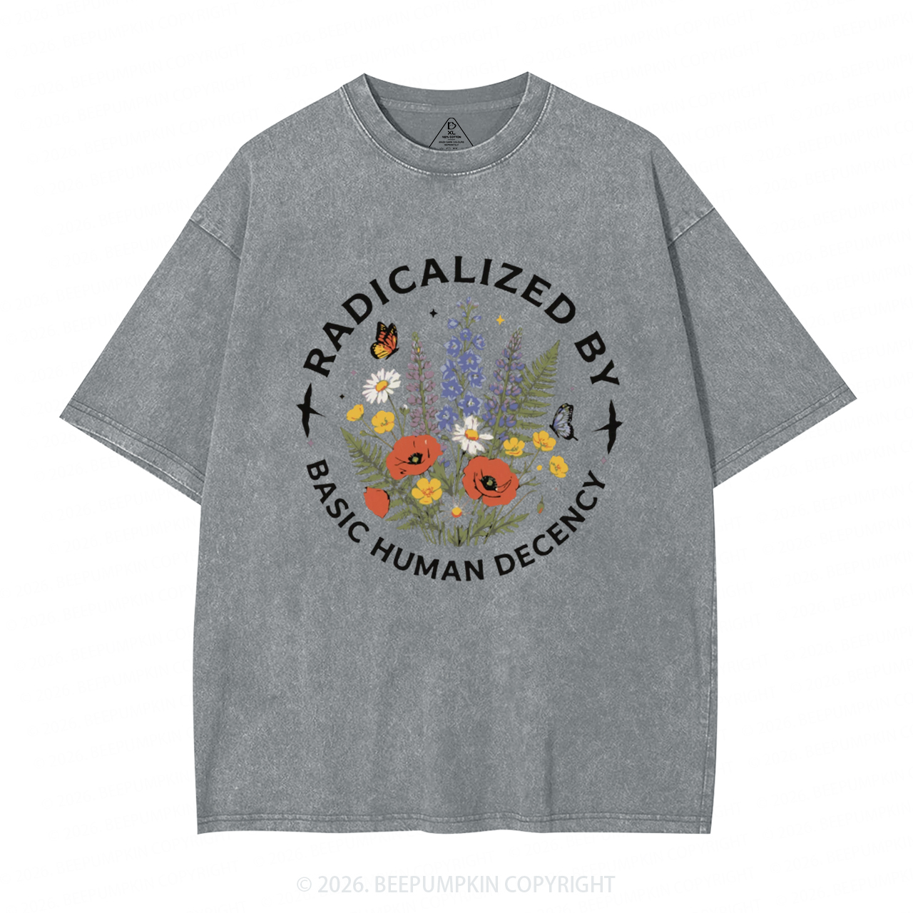 Radicalized By Basic Human Decency Washed T-Shirts