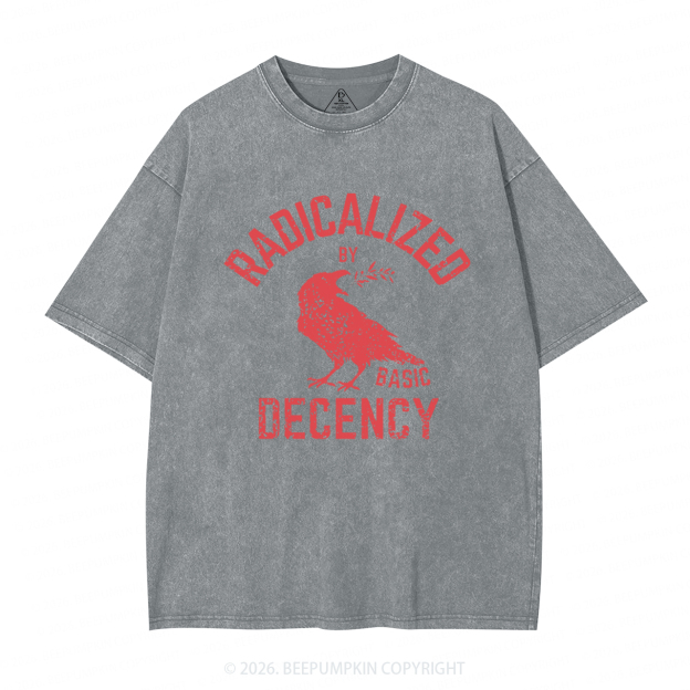 Radicalized By Basic Decency Equality Washed T-Shirts