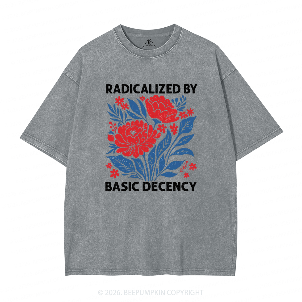Radicalized By Basic Decency Feminist Washed T-Shirts