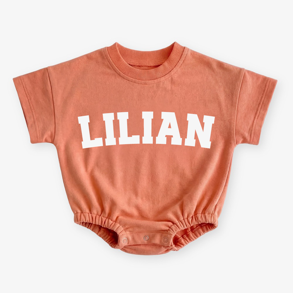 Personalized Name Short Sleeve Baby Bubble Romper