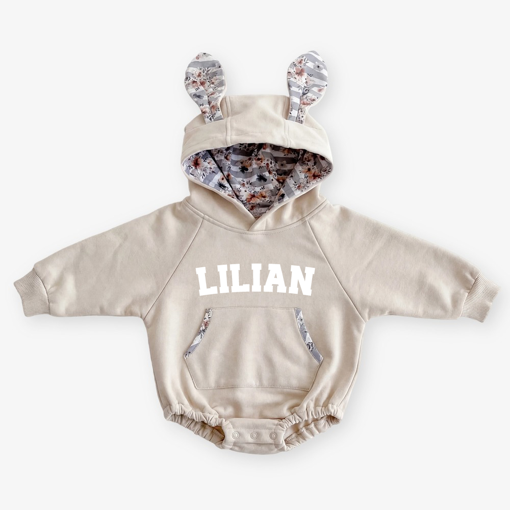 Personalized Name Rabbit Baby Bubble Romper