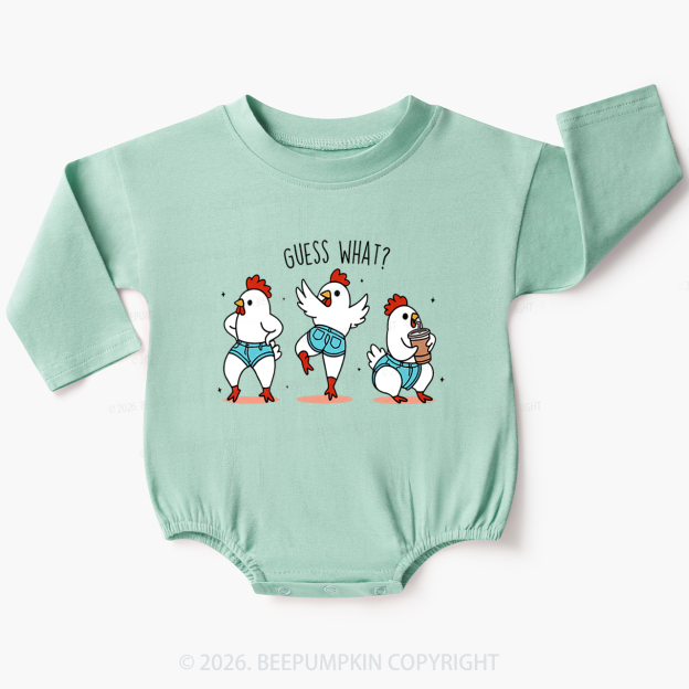 Guess What Chicken Butt Funny Western Baby Bubble Romper