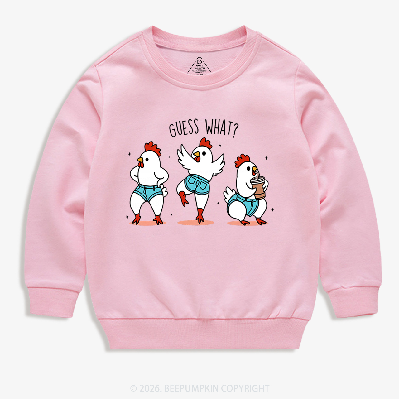 Guess What Chicken Butt Funny Western Kid's Sweatshirt