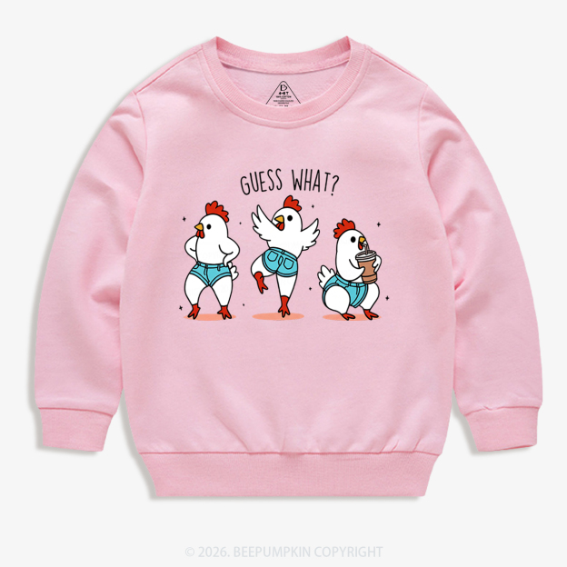 Guess What Chicken Butt Funny Western Kid's Sweatshirt