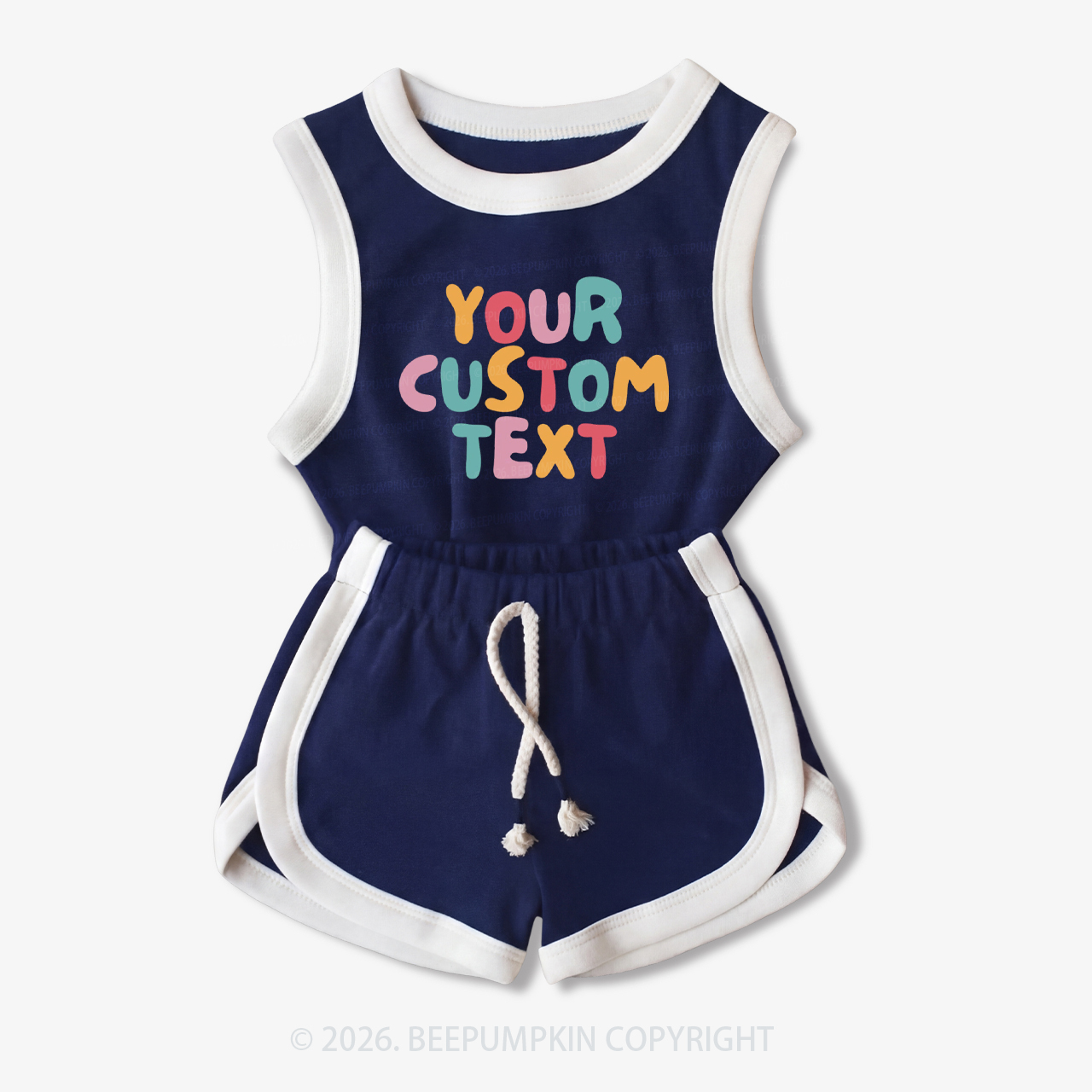 Personalized Colorful Name Baby Tank Top and Shorts Sets