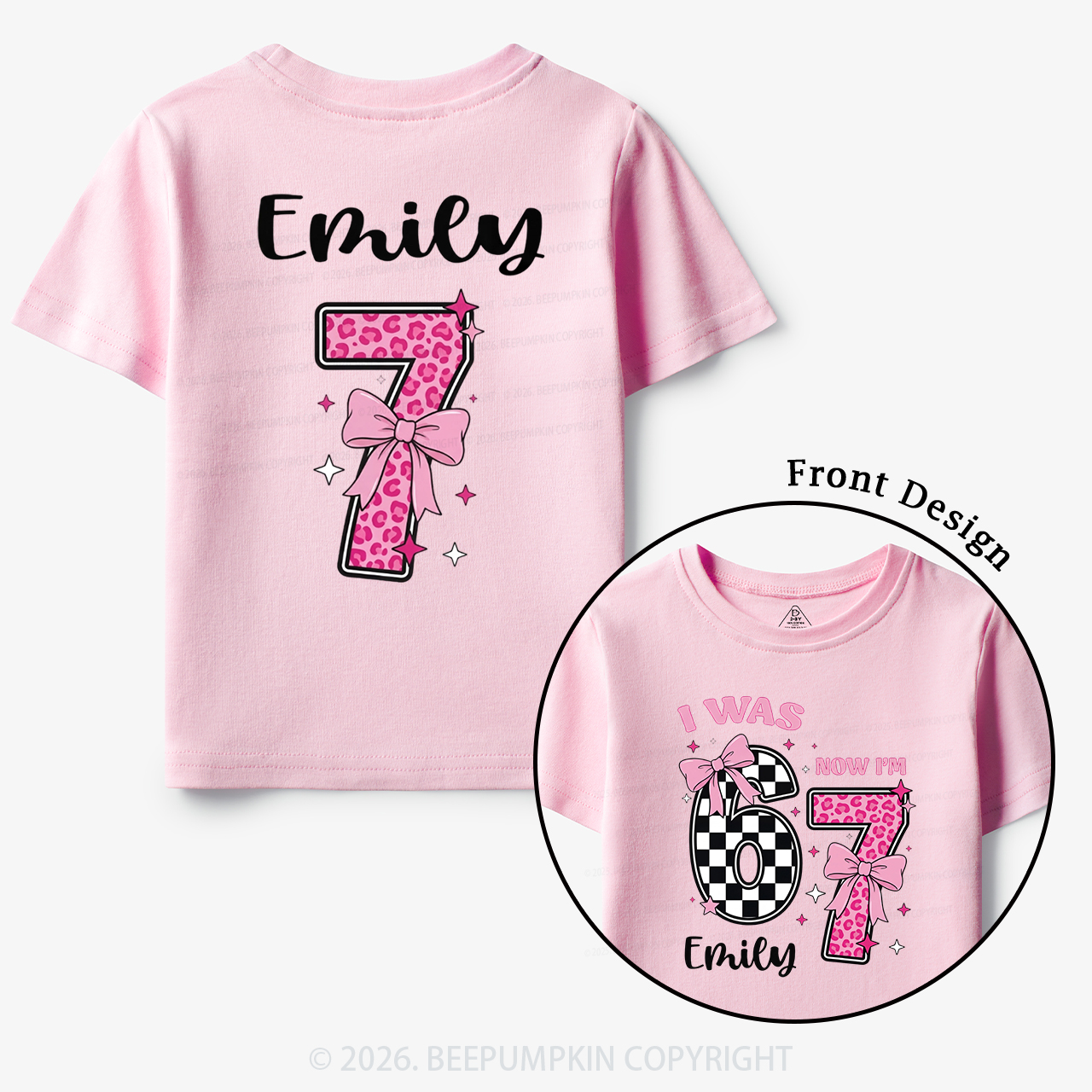 I Was 6 Now I'm 7 Girls Birthday Toddler&Kid's Tees