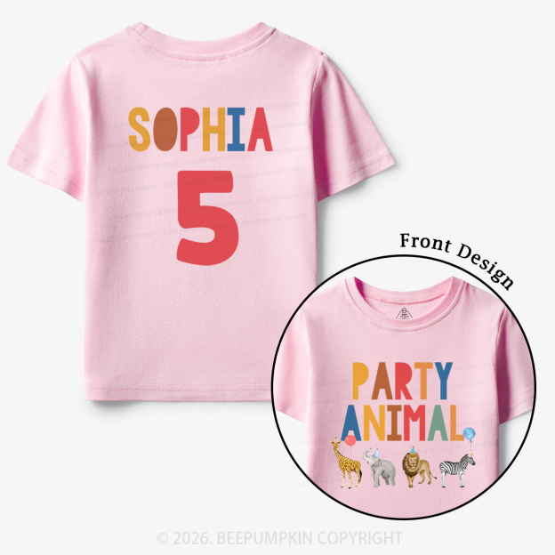 Personalized Party Animal Birthday Toddler&Kid's Tees