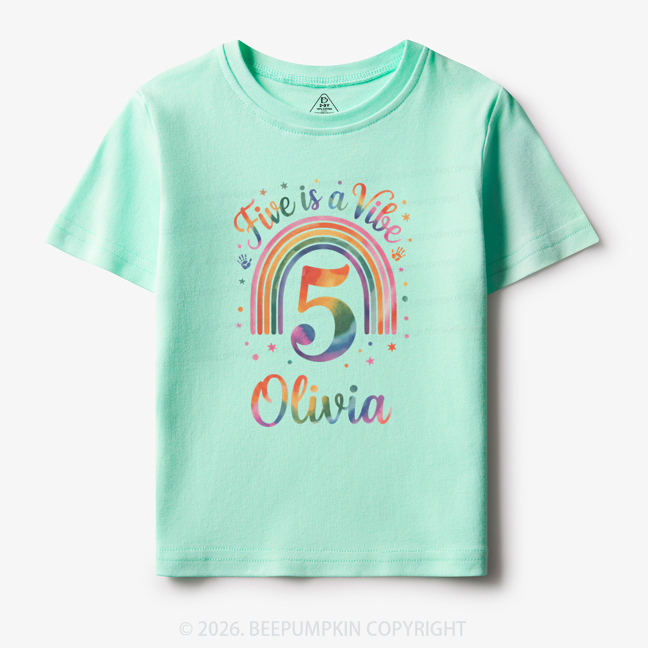 Personalized Five Is A Vibe Birthday Toddler&Kid's Tees