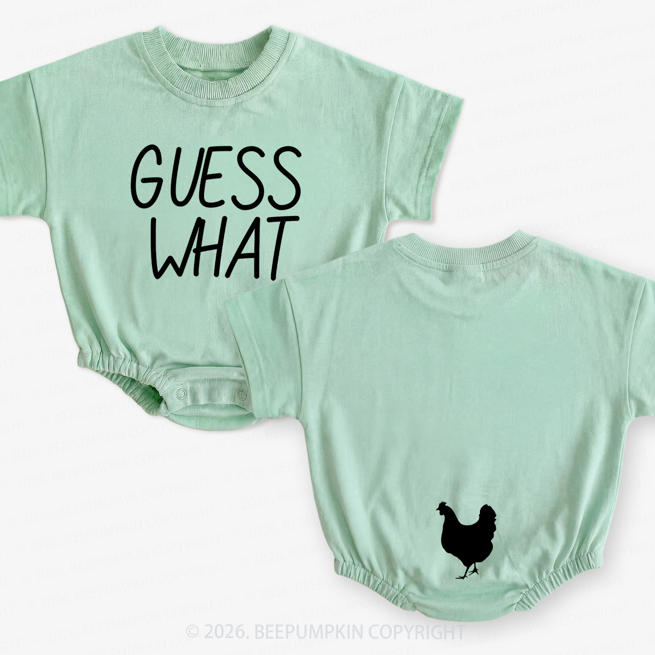Guess What Chicken Butt Short Sleeve Baby Bubble Romper