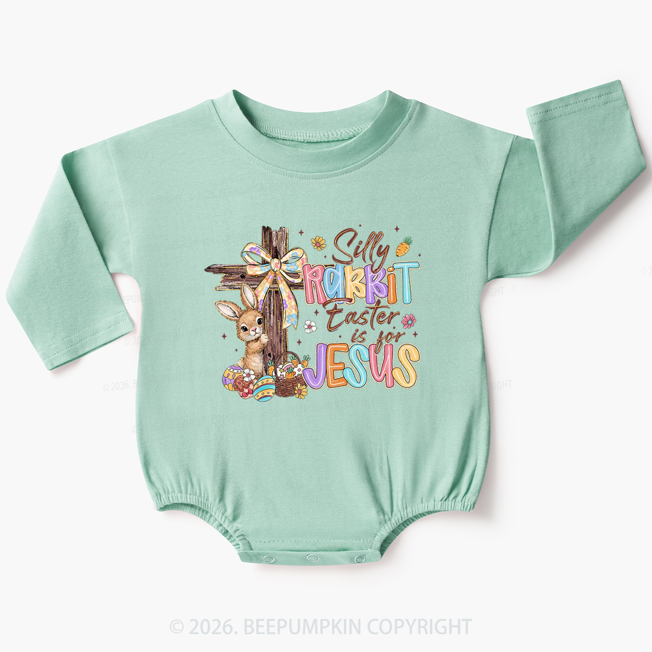 Silly Rabbit Easter Is For Jesus Baby Bubble Romper