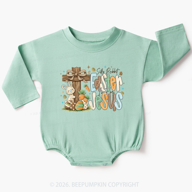 Easter If For Jesus Thrifted Farmhouse Bunny Baby Bubble Romper