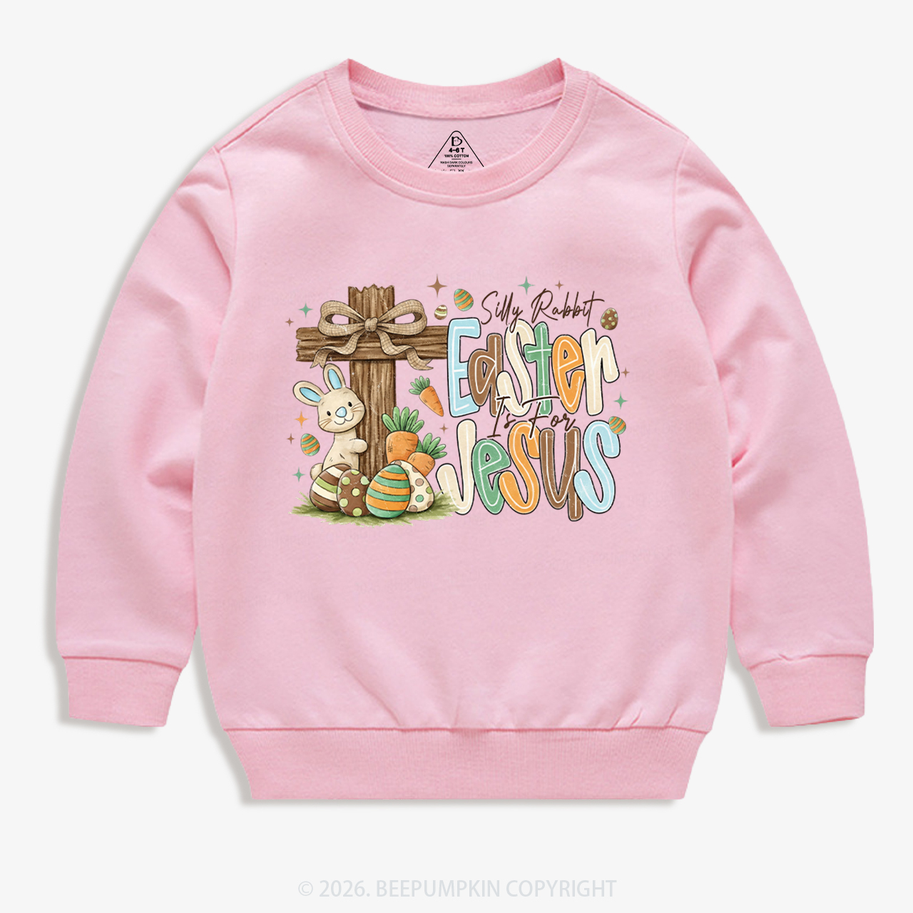 Easter If For Jesus Thrifted Farmhouse Bunny Kid's Sweatshirt