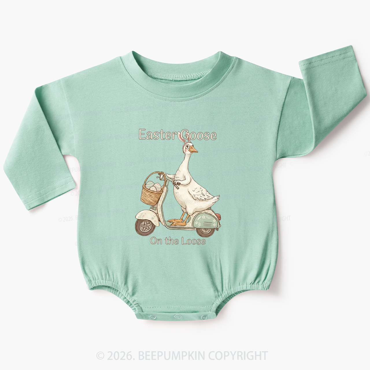 Easter Silly Goose Holiday Meme Baby Bubble Romper