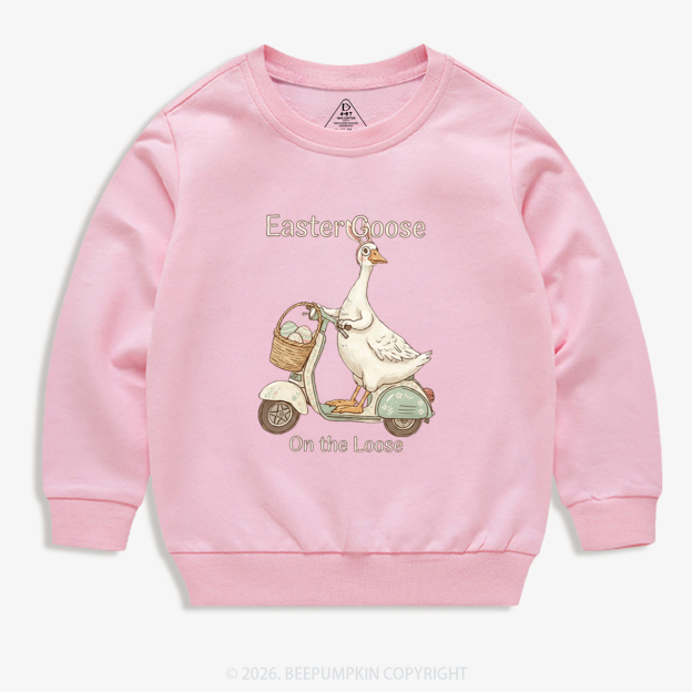 Easter Silly Goose Holiday Meme Kid's Sweatshirt