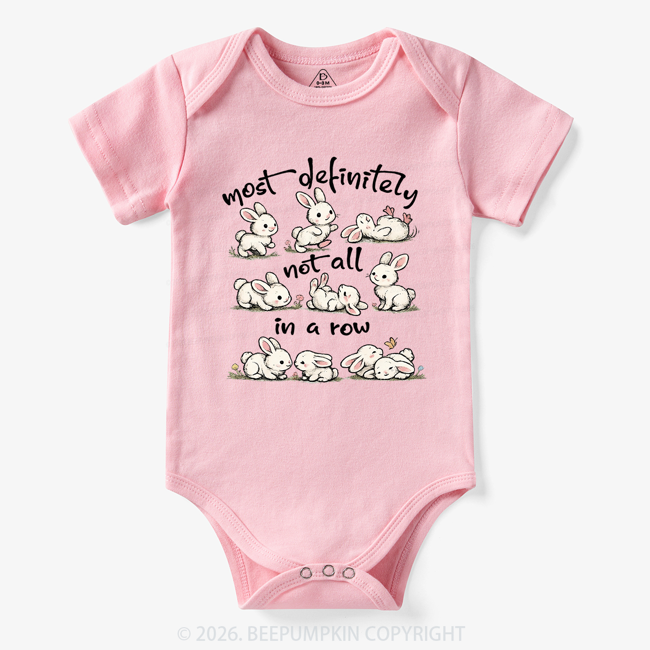 Funny Bunnies Not All In a Row Sarcastic Bodysuit