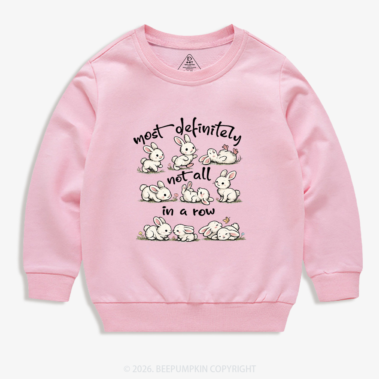 Funny Bunnies Not All In a Row Sarcastic Kid's Sweatshirt