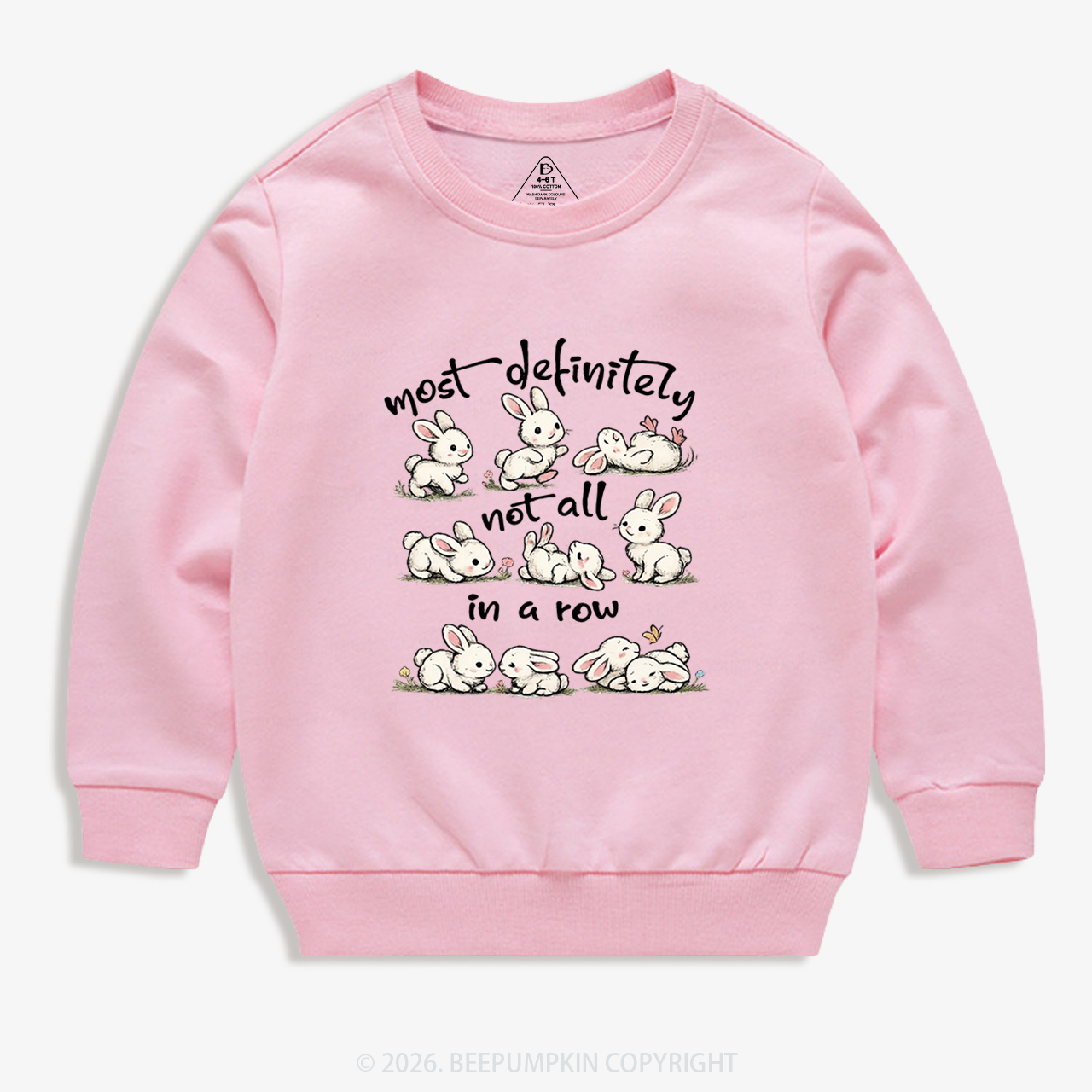 Funny Bunnies Not All In a Row Sarcastic Kid's Sweatshirt