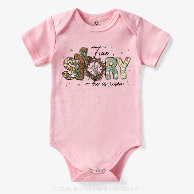 True Story He Is Risen Retro Easter Bodysuit