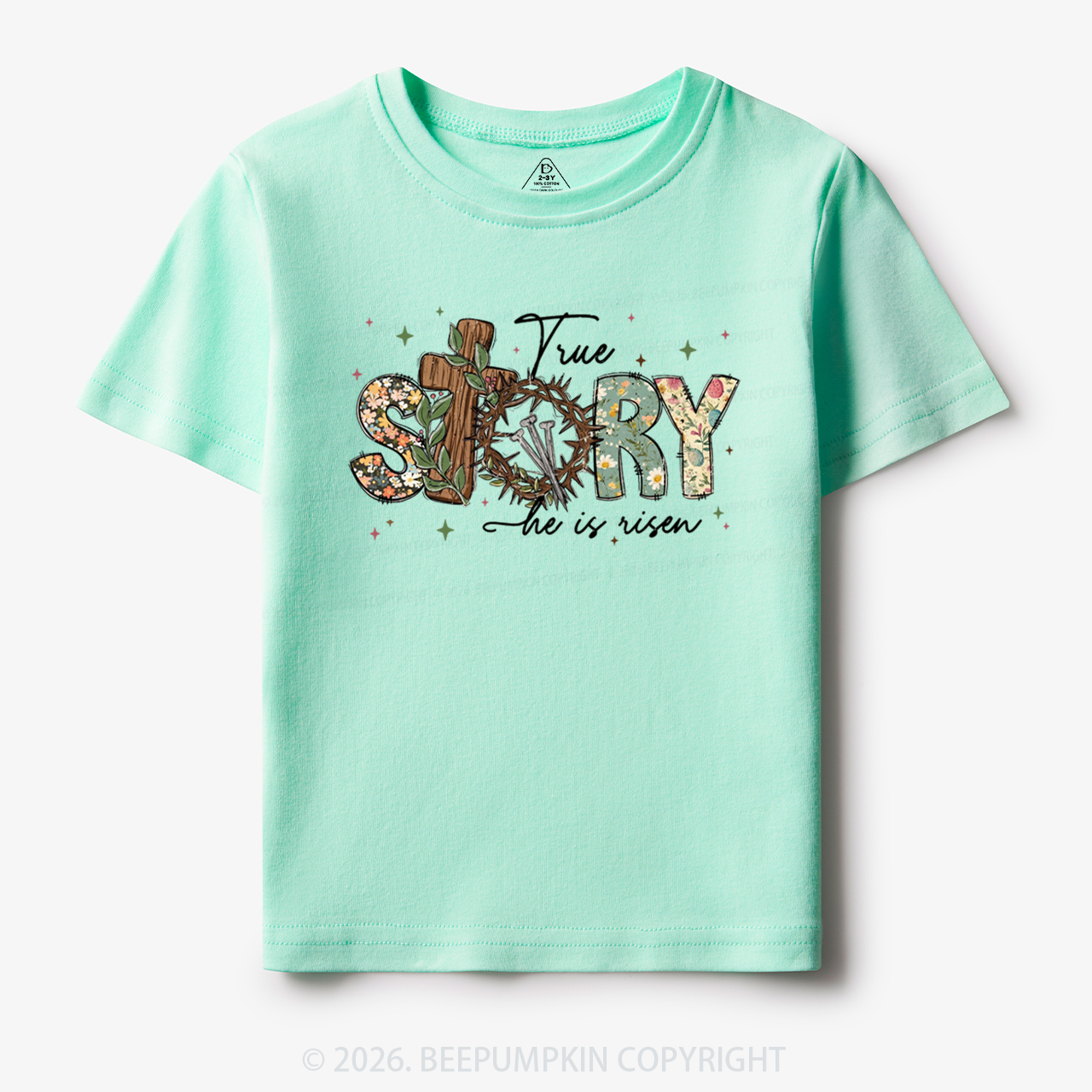 True Story He Is Risen Retro Easter Toddler&Kid's Tees