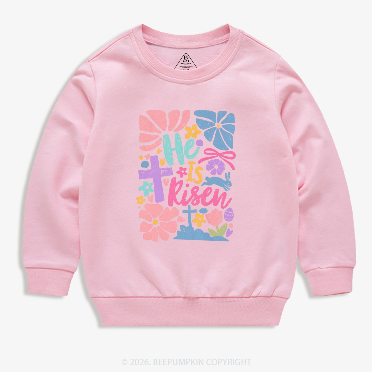 He is Risen Retro Christian Easter Kid's Sweatshirt