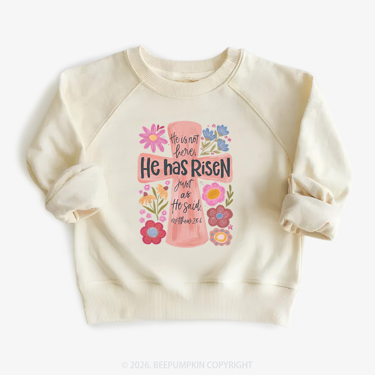He Has Risen Christian Resurrection day Kid's Sweatshirt