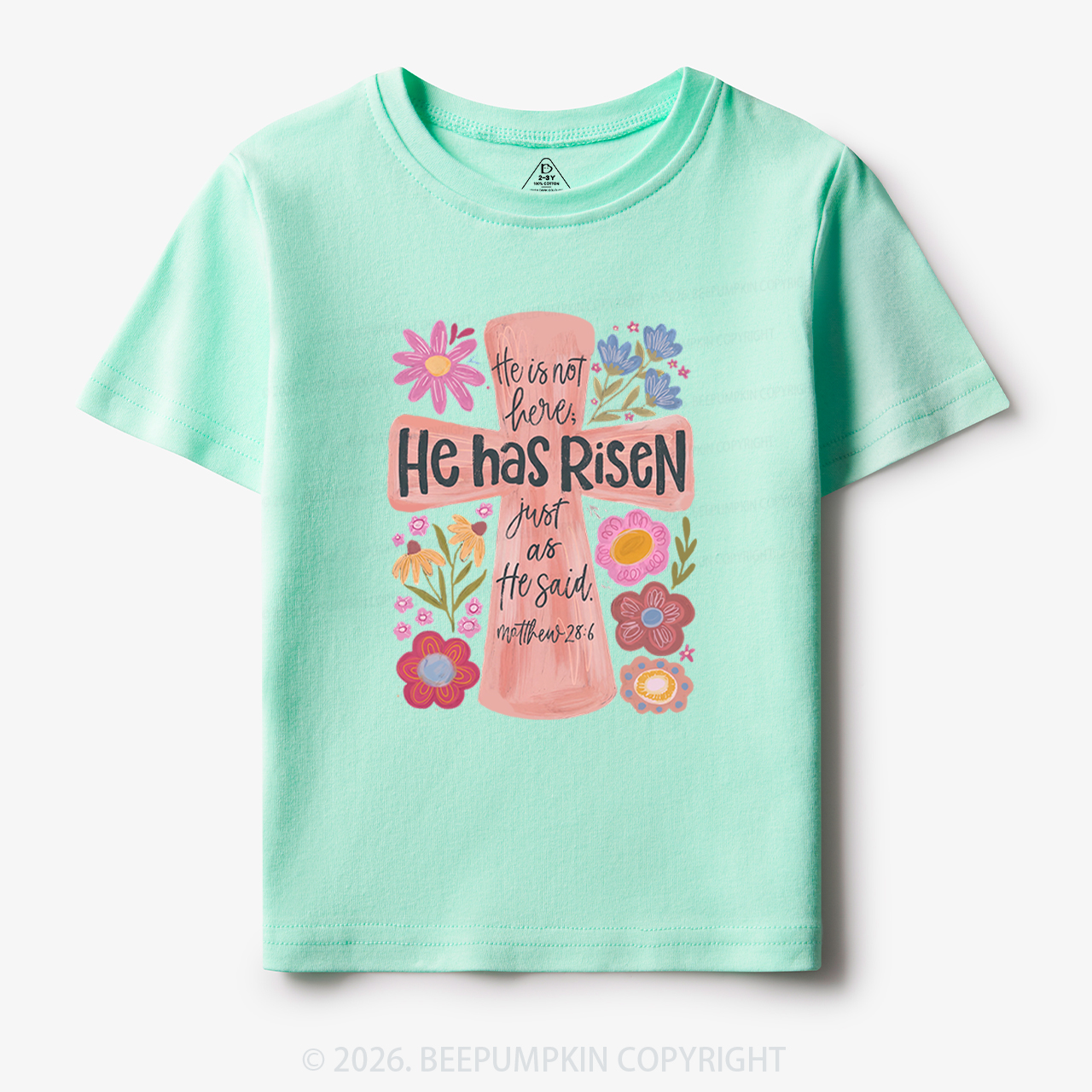 He Has Risen Christian Resurrection day Toddler&Kid's Tees