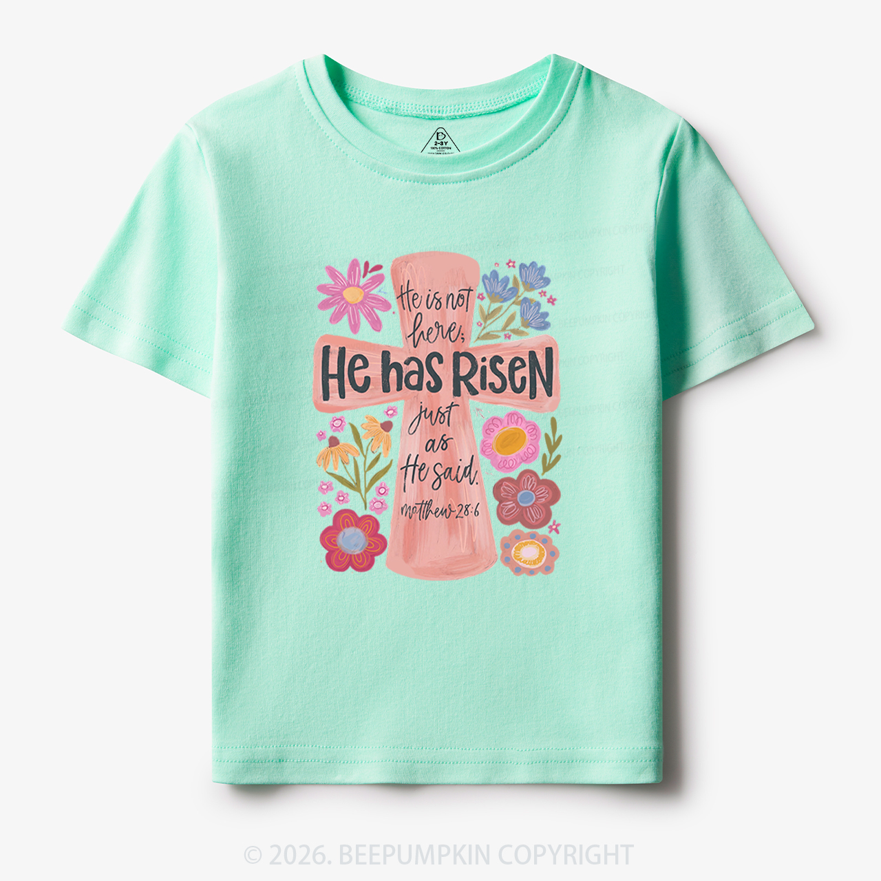 He Has Risen Christian Resurrection day Toddler&Kid's Tees