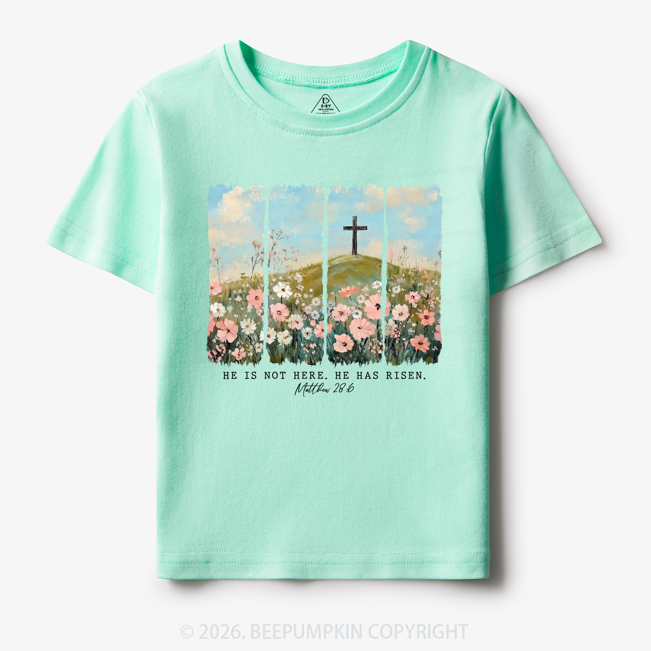 He is Risen Wildflower Spring Easter Toddler&Kid's Tees