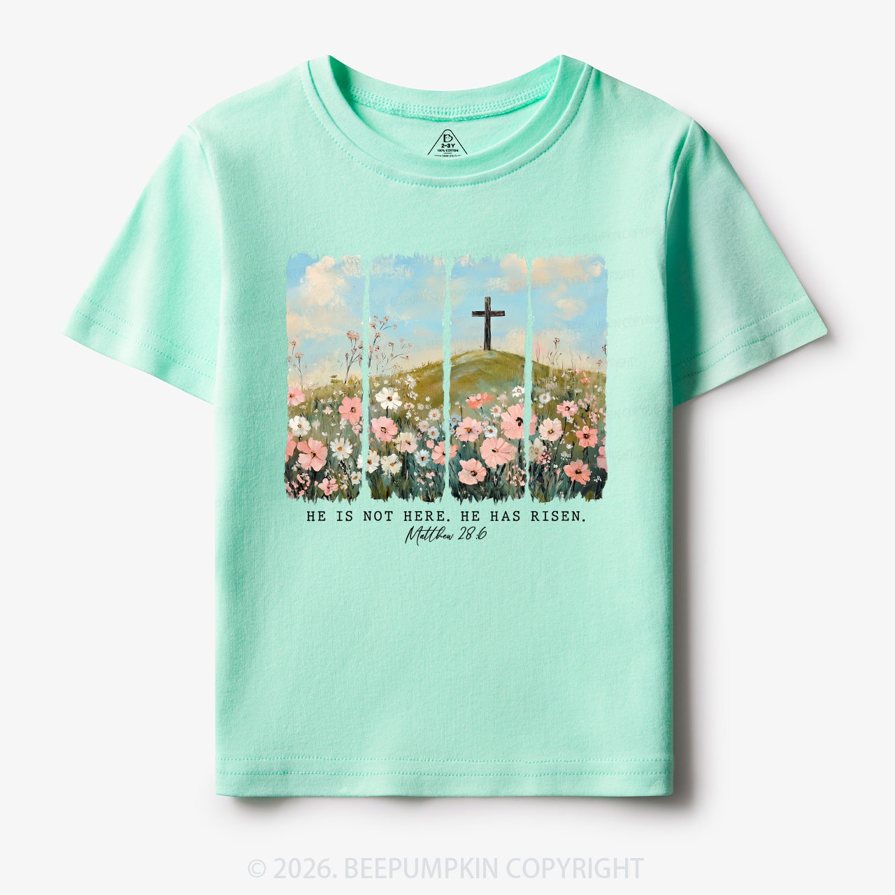 He is Risen Wildflower Spring Easter Toddler&Kid's Tees