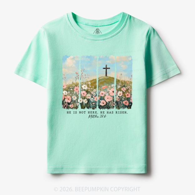 He is Risen Wildflower Spring Easter Toddler&Kid's Tees