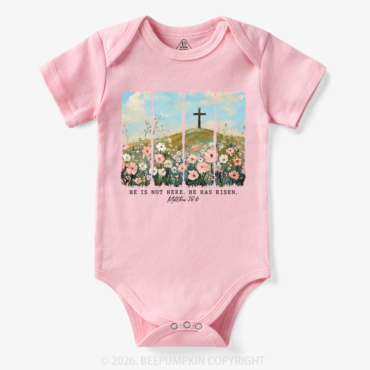 He is Risen Wildflower Spring Easter Bodysuit