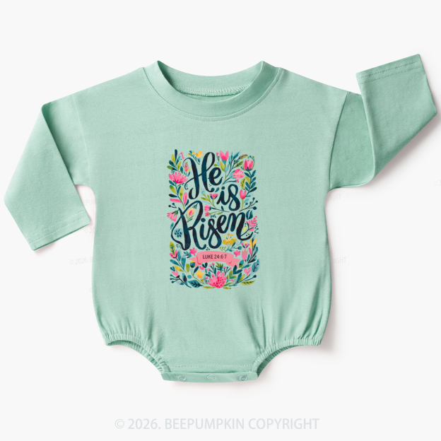 Christian Easter Floral Resurrection Baby Bubble Romper