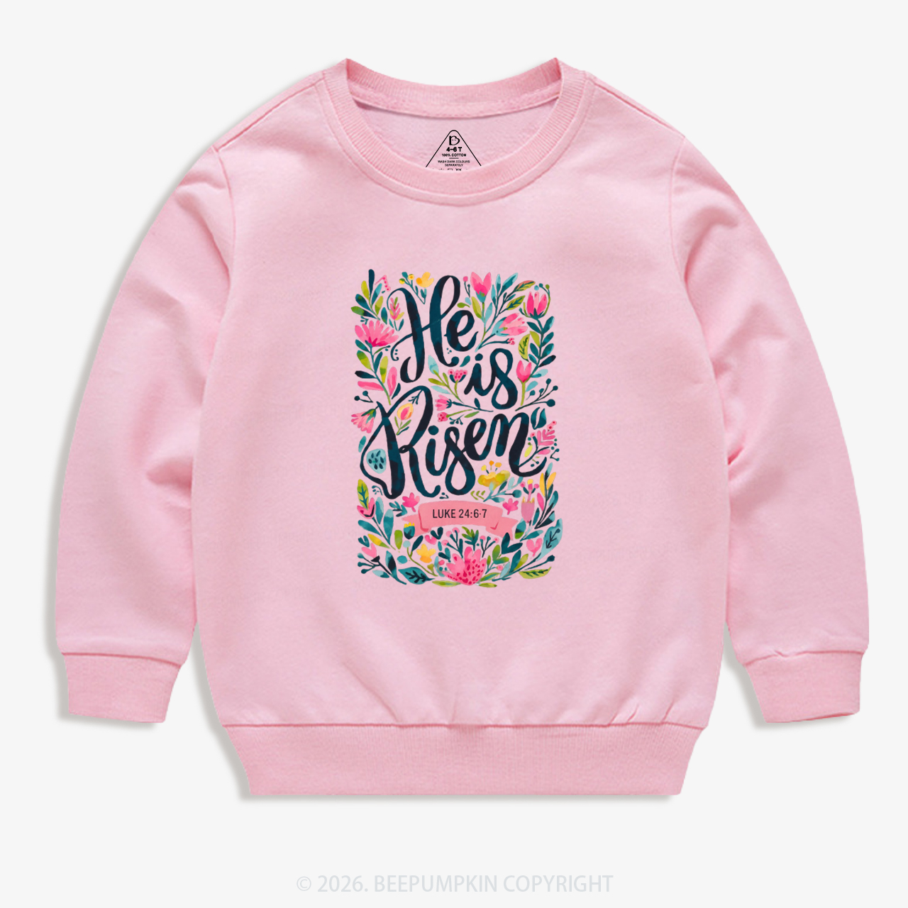 Christian Easter Floral Resurrection Kid's Sweatshirt