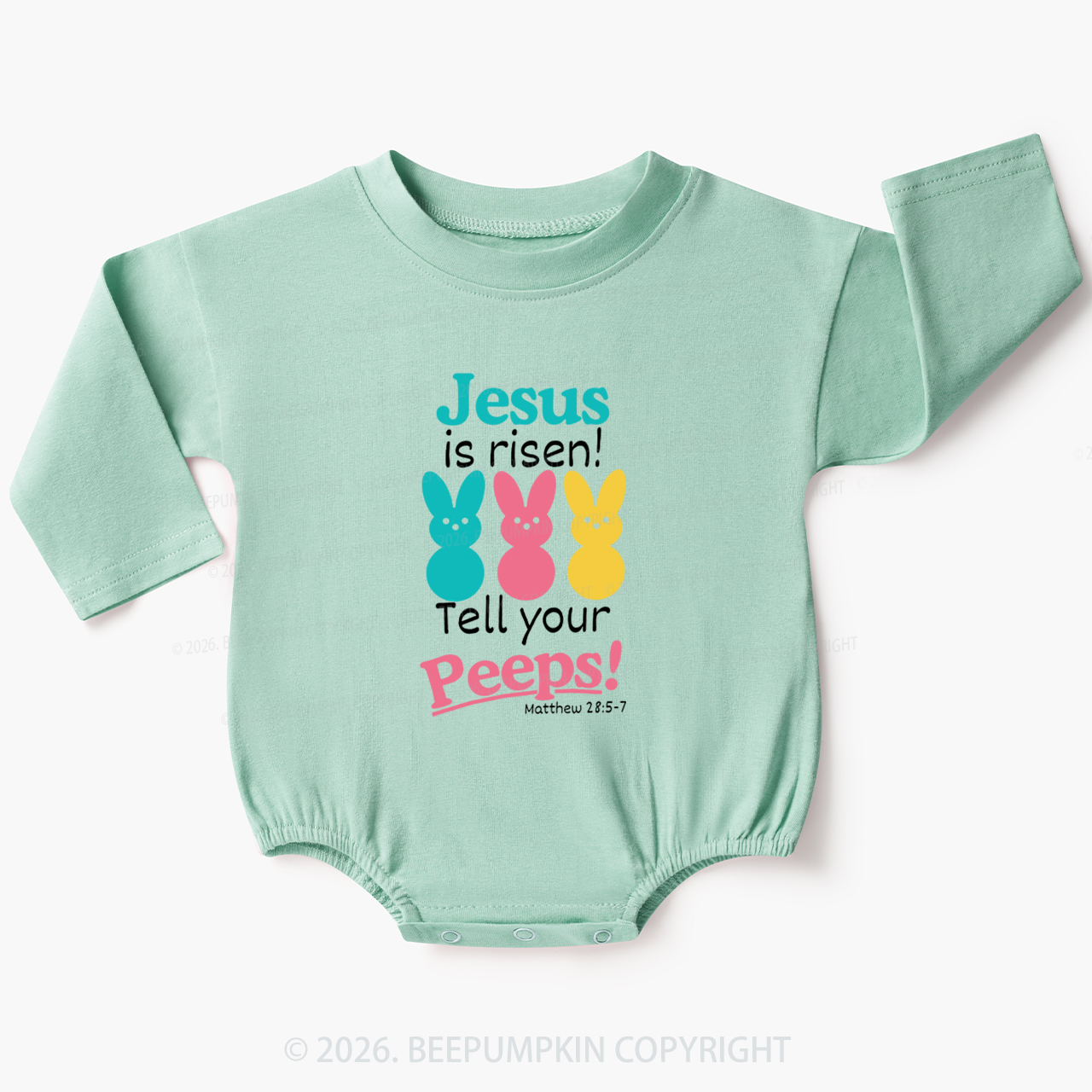 Jesus Is Risen Tell Your Peeps Funny Baby Bubble Romper