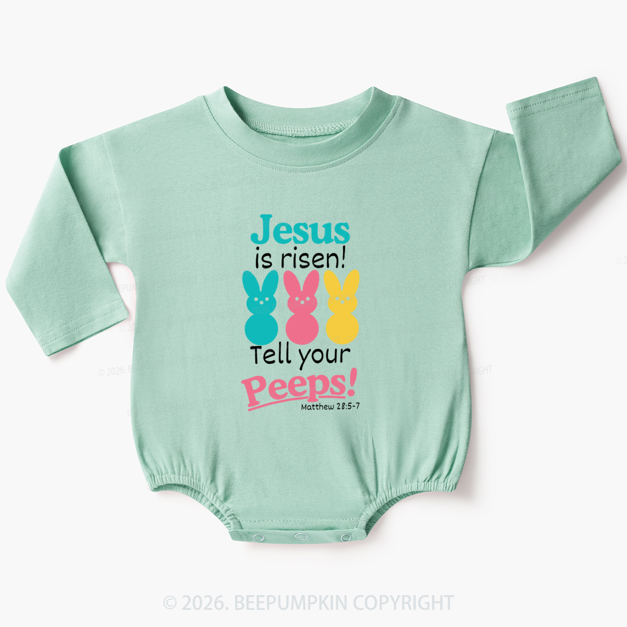 Jesus Is Risen Tell Your Peeps Funny Baby Bubble Romper