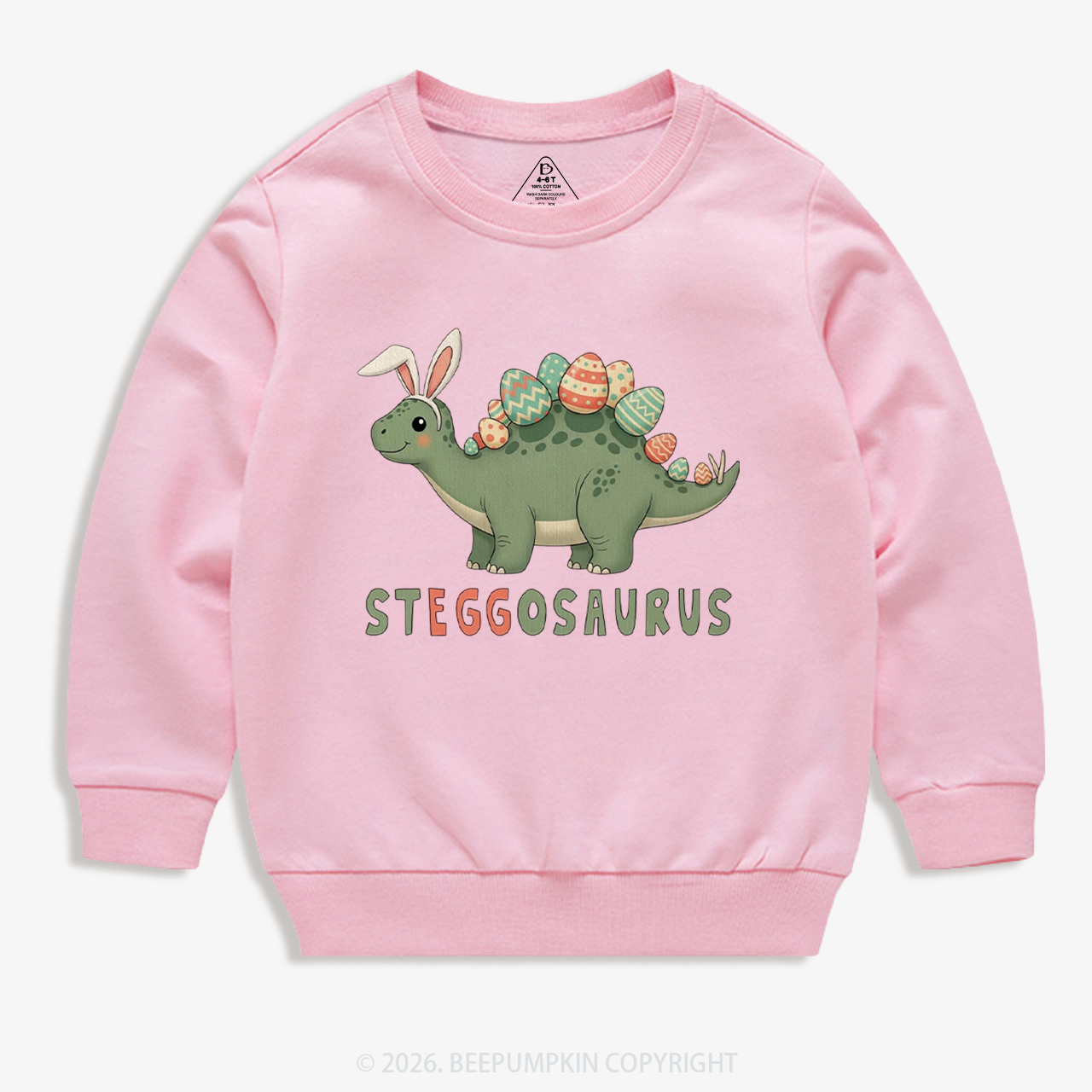 Steggosaurus Easter Dinosaur Kid's Sweatshirt