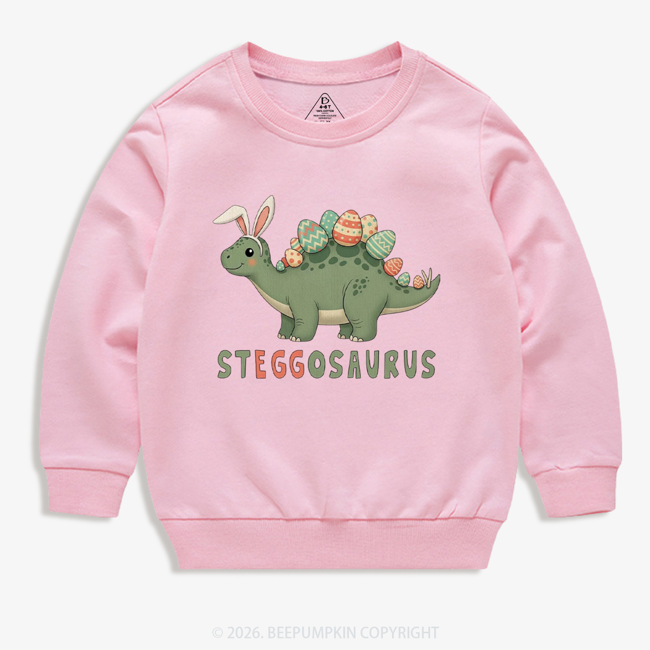 Steggosaurus Easter Dinosaur Kid's Sweatshirt