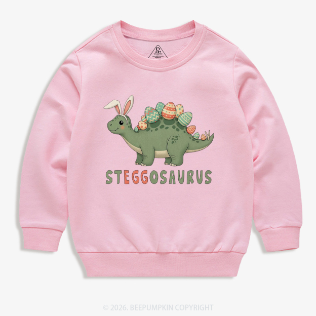 Steggosaurus Easter Dinosaur Kid's Sweatshirt
