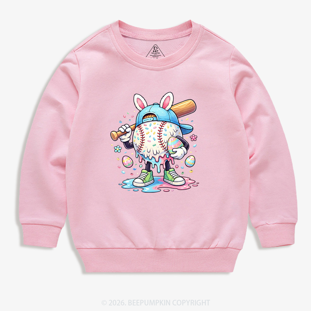 Easter Baseball Drip Kid's Sweatshirt