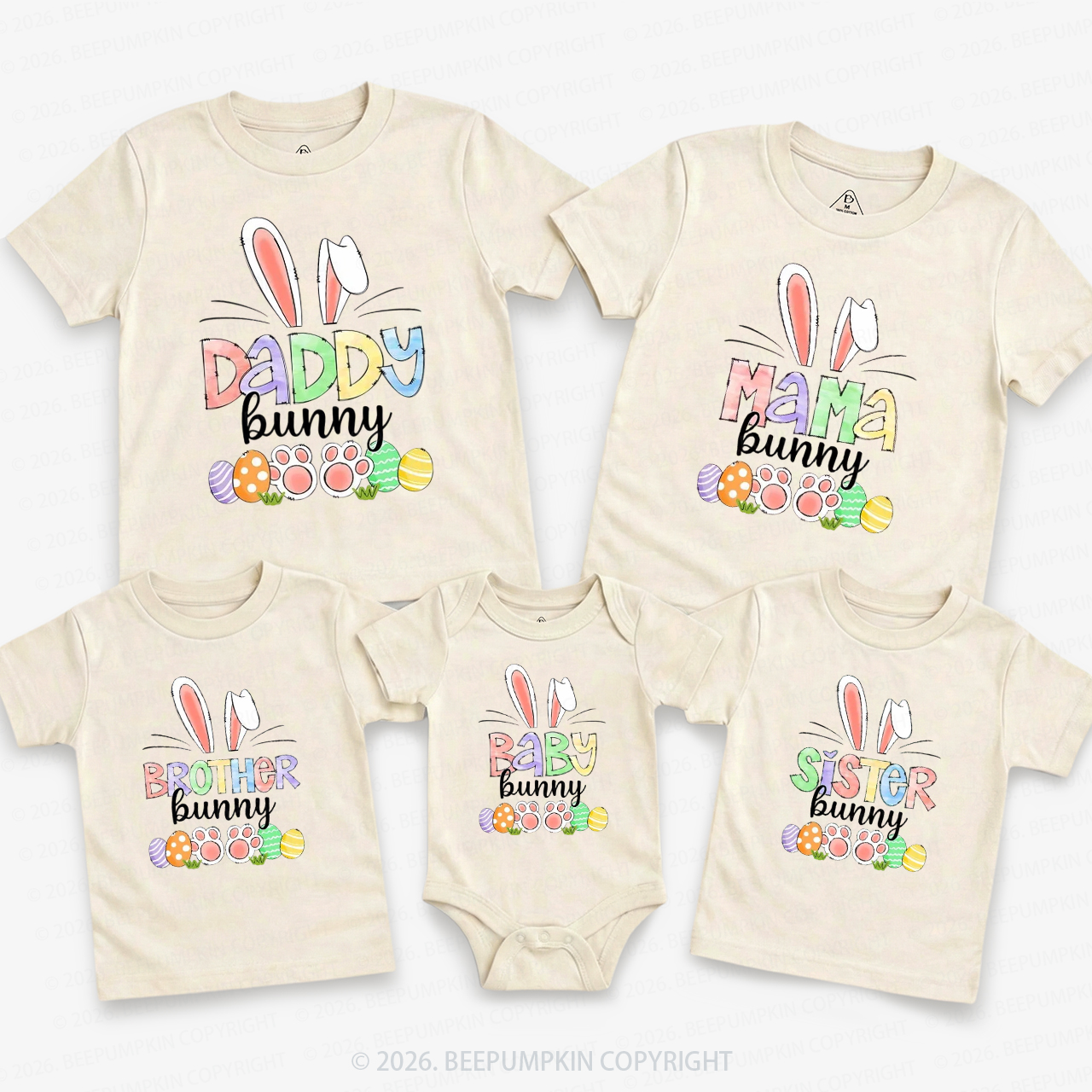 Personalized Easter Bunny Egg Family Matching T-Shirts